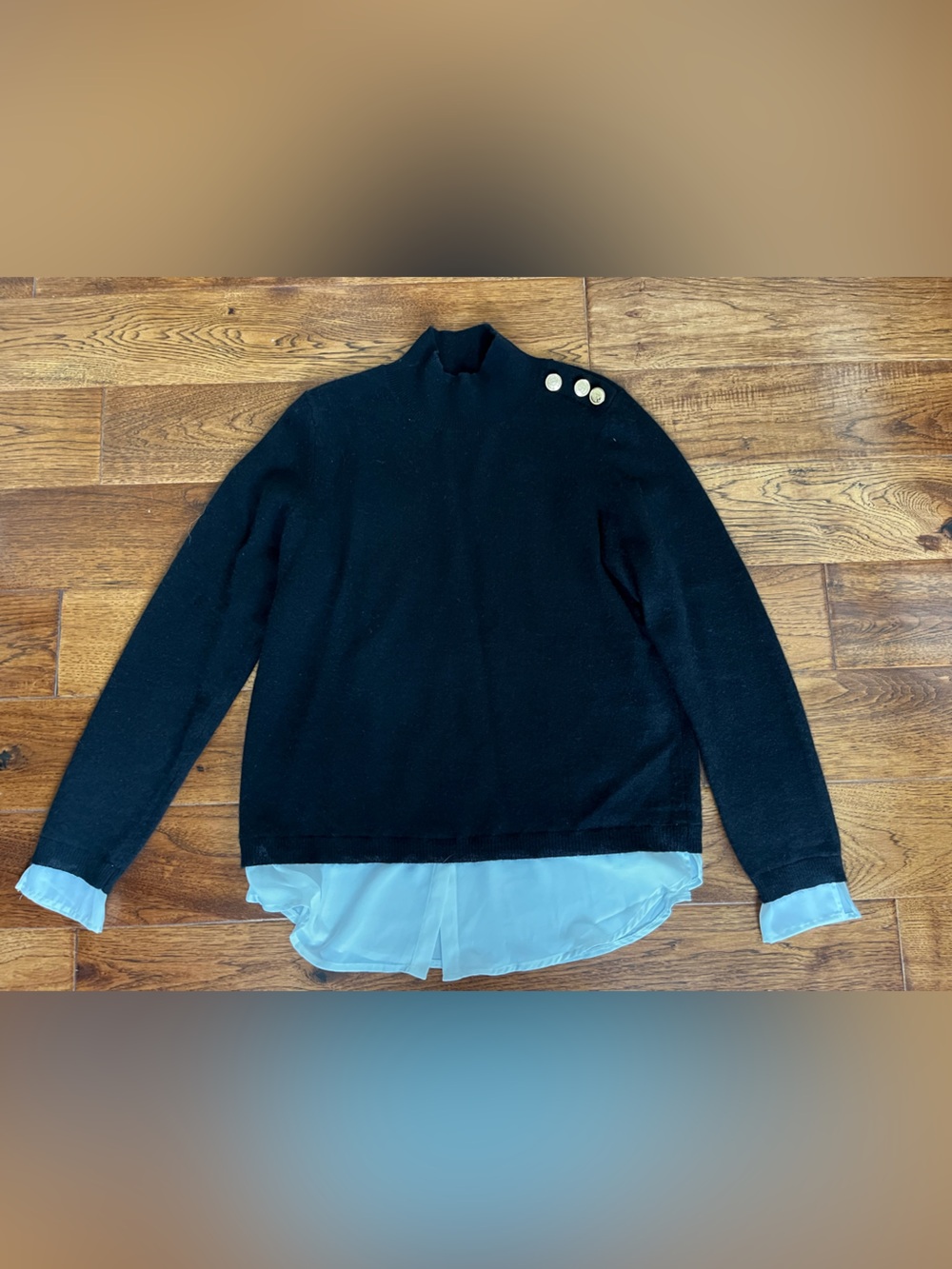C by Bloomingdale’s Turtleneck Sweater in Black, Size Large